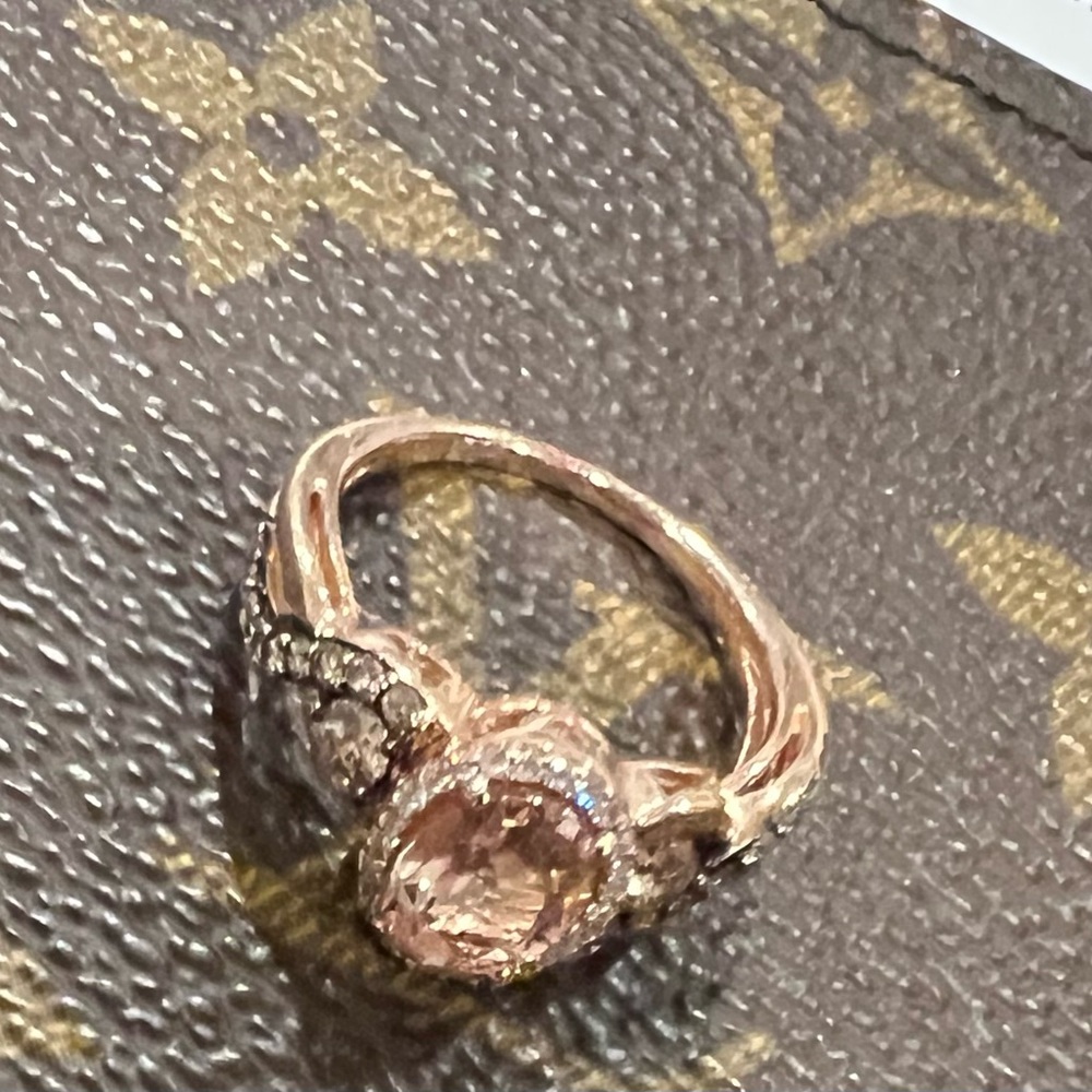 Authentic Morganite rose gold Ring